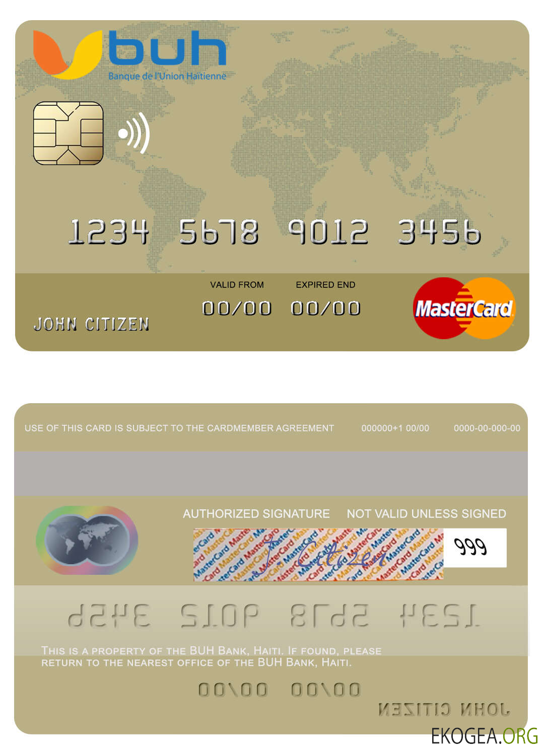 Carte Mastercard de la Banque BUH d'Haïti